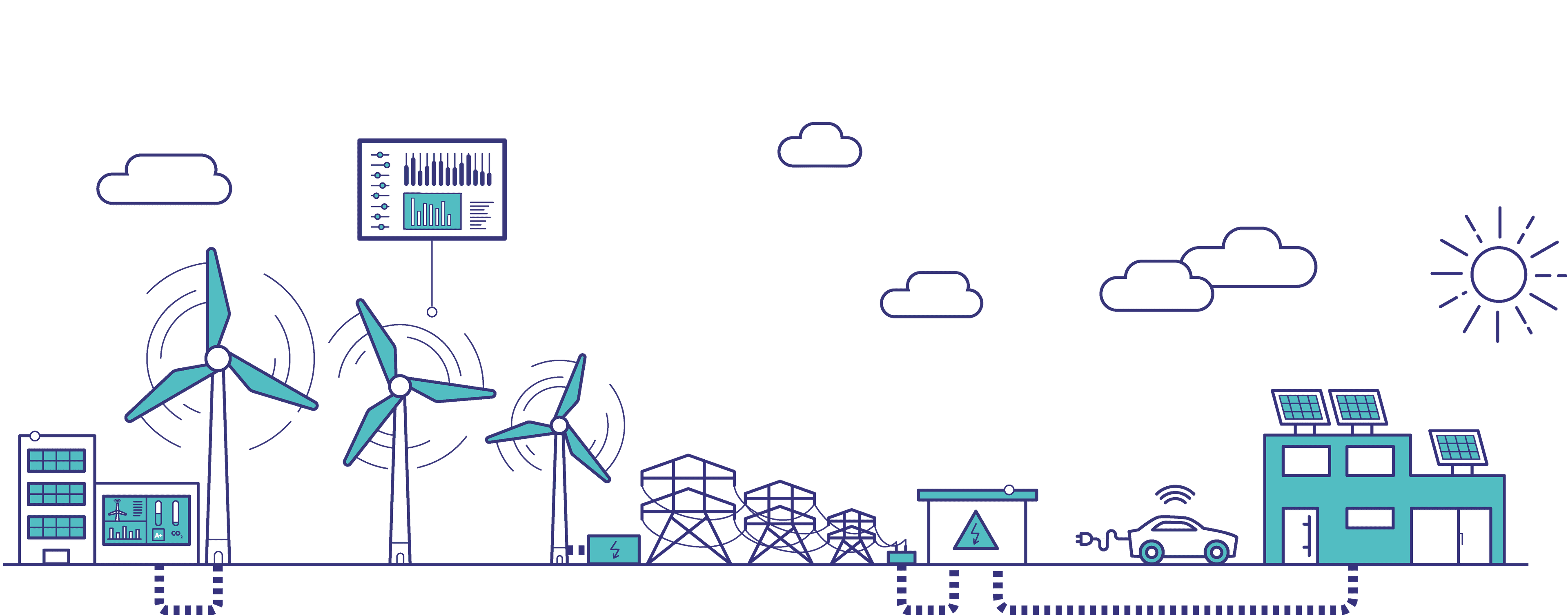 Visual of how AI can be used in the application domain energy